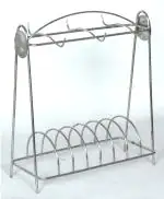 SHRAVI Stainless Steel Cup Saucers Stand and Plate Stand, Hold Tea Cup/Coffee Cups and Saucers