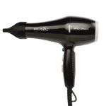 Ikonic Professional 2500+ Professional Hair Dryer, Black, 2500W with Powerful AC motor, 2 speed and 3 heat settings with Cool shot, 2 Interchangeable Nozzles, Hang up loop, Control Frizz, All Hair Type