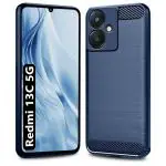 Fashionury Back Cover Case for Mi Redmi 13C 5G /Poco M6 5G |Hybrid Protection Shockproof Bumper | Anti-Slip Grip | Ultimate Rubber TPU Stylish Back Case Cover for Redmi 13C 5G / Poco M6 5G (Blue)