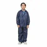 The Clownfish Duke Series Kids Waterproof Polyester Double Coating Reversible Raincoat with Hood. Kid Age-14-16 years (Blue)
