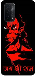 Zepboom Oppo A74 5G, Cph2263 Orange Plastic Angry Hanuman Printed Dual Protection Back Cover