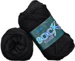 M.G Enterprise wool, Nylon Socks yarn nueve Black 200 Grams.