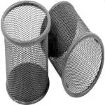 JELLIFY (Pack of 2 Black Metal Mesh Pen Stand, Pencil Holder, Desk Organizer, Office Stationery Items, Home Storage Box, Makeup Brush Cup, School Supplies