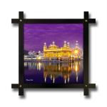 PnF Wood Cross Hand-Crafted Golden Temple Amritsar Photo Frame, 10 X 14 Inch