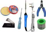 Fadman Multicolor Basic Complete Soldering Iron Kit, Solder Wire, Soldering Paste Flux, Soldering Iron Stand, Wire Cutter, Electric Current Tester, Soldering Iron (Set Of 6)