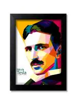 Blue Nexus Nikola Tesla Wall Poster with Wall Frame Room Art Painting Collection A4 size 10x13