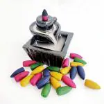 Zed Black Dhoop Cone Stand | Backflow Incense Burner India | Scented backflow Cones | Smoke Fountain | Backflow Incense Cones | Smoke Backflow Cone Incense