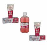 TINY SMILEZ Kids Anti Cavity Toothpaste, &alcohol free anti cavity mouthwash Natural Sparkling strawberry Flavour 2 tooth paste and 1 mouthwash