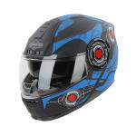 Steelbird SBH-40 Cyber ISI Certified Full Face Graphic Helmet for Men and Women with Inner Sun Shield (Large 600 MM, Glossy Black Blue)