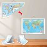 GO WOO SMALL - 100 EUROPE POLITICAL OUTLINE MAP FOR SCHOOL, SMALL - 100 EUROPE PHYSICAL OUTLINE MAP FOR SCHOOL and 2 IN 1 WORLD POLITICAL AND PHYSICAL MAP IN ENGLISH |set of 2 maps and 1 chart