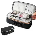 Hasthip Black Large Capacity Pencil Case With Combination Lock