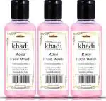 SWADESHI KHADI HERBAL Rose Face Wash (Pack of 3) (630 ml) | Face Wash | Cleansers | Herbal face Wash
