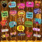 Zyozique Marriage Props For Wedding, Haldi Props For Bride And Family - Bride To Be Props & Rice Light (Pack Of 28) Multicolour Haldi Prop