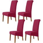 Alkaylaa Dining Room Emboss Chair Covers Soft Removable Dining Chair Slipcovers Set of 4, Maroon