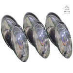 SHINI LIFESTYLE Stainless Steel Plate, Heavy gauge, laser design, 30cm Dinner Plate (Pack of 6)