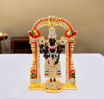Adhvik Lord Tirupati Balaji/venkateswara White Stone Darbar God Stand Table Décor Idol