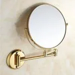 Plantex Brass and 304 Grade Stainless Steel Body Two-Sided 360 Degree Swivel Mirror/Makeup Mirror/Vanity Mirror Wall Mounted with 10X Magnification