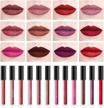 INAMORATA Women Long Lasting Smudge Proof Liquid Matte Lipsticks Combo Pack of 12 Red Edition