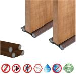 TruVeli Under Door Draft Guard Cover Stop Light Dust Cool Air Escape Protector Pack Of 2 Floor Mounted Door Stopper (Brown)