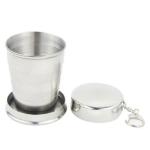 Credly Folding Stainless Steel Travel Mug Cup Glass, Camping Water Glass, Collapsible Shot Glass