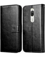 Malvi Gold Mi Redmi 8A Dual Black Artificial Leather Flip Cover