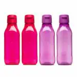 Tupperware 1L Square fliptop plastic bottle set of 4