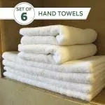 Terry Retail White Plain Cotton Bath Towels 14 x 21 inch (Free Size) Pack of 6