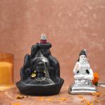 Ghar Saaz Combo Of Aadi Yogi, Fog Smoke Backflow, Scented Cone Incense Burner, Fountain Defuser Fog Waterfall Decorative Showpiece With 10 Free Incence Cones For Home Décor