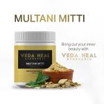 VEDA HEAL Ayurvedic Natural Multani Mitti Powder - 100gm For Cleansing, Fighting Acne, Anti-Ageing