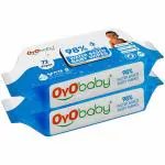 OYO BABY Gentle Soft Cleansing Baby Wipes 98% Water with Lid , Aloevera & Calendula rich, Best for Baby & Adults (Pack of 2, 144 Pcs)