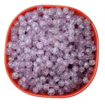Goonmala Crackle glass crystal beads for bracelet, Rakhi, Jewellery making 8mm Purple, 100 pieces