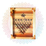 AJ ART AND CRAFT Maa Saraswati Yantra Wall Hanging Wall Decor Wall Art Wooden Unique Handicraft New Interior Decoration for Home|Living Room|Office|Ideal Gift Spiritual Artistic Wall Sculpture Size- 24x2x30 All In CM (LxH).