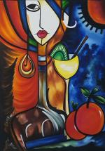 Hanish Arts & Crafts Canvas Modern Art Decorative Painting 24 inch x 36 inch (mdrn05_ md1)