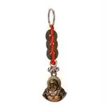 SK Craft Laughing Buddha Three Lucky Chinese Coin Keychain