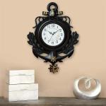 Webelkart Jaipur Crafts Plastic Decorative Retro Antique Pendulum Wall Clock - 23 Inches, Brown