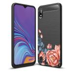 Fashionury Orange and Blue Floral Soft Designer Printed Back Cover for Samsung A10/Rugged Armor Back Cover for Samsung Galaxy A10