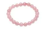 Feel Touch Mart Pink Rose Quartz Bracelet For Men Original Lab Certified Preicous Rose Crystal Bracelet For Women 22 Beads 1pc Round Shape Pink Sphatik Bracelet For Wearing Asthetic Bracelet