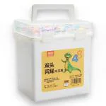 TLISMI Dual Head Colorful Acrylic Marker Set Quick-Drying Non Toxic Fine and Brush Tip Water-Based Odourless Permanent Ink Colored Pens for DIY, Art & Craft, Rock, Fabric Painting (Set of 48 Colors)