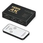 JusCliq HDMI Switch with Remote Controller for 3 HDMI in 1 HDMI Out