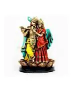 Revive Antique Lord Radha Krishna Idol Showpiece | Beautiful Statue for Pooja & Worship - 21 cm