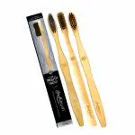 The Mouth Company Bamboo Toothbrush Family Pack For Men & Women with BPA-Free Charcoal Activated Soft Bristles, Biodegradable, Gentlebrush (Pack of 3)