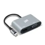 MMAK USB C to HDMI VGA Adapter, USB Type C to Dual VGA HDMI 4K@30Hz Splitter Converter