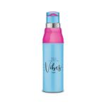 Milton KOOL STEELIGH-900 Thermoware Insulated Inner Steel Water Bottle for Kids, 660 ML, Pink