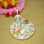 GoldGiftIdeas Silver Silver Plated Pooja Thali Set