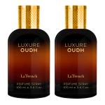 La'French Luxure Oud Perfume Combo Set For Men -100ml + 100ml | Premium Luxury Long Lasting Fragrance Spray | Eau De Parfum | Ideal For Men | Perfume For Men | Pack Of 2