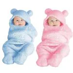 OYO BABY Baby Blankets for New Born Baby Soft, Lightweight, and Perfect for Mild Winters, Suitable for Babies 0-12 Months (Plan Pink + Plan Blue)