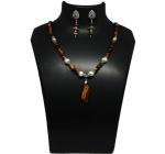 JAYA VISION ENTERPRISES Gemstone Tiger's Eye Beads & Pendant Necklace
