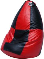 THREADVIBELIVING Multicolor Leather Teardrop Bean Bag (XXXL)