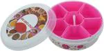 Craftbin Plastic Masala Box , Spice Container for Kitchen Masala Dani, Spice box 1 Piece Spice Set (Plastic, White, Pink)