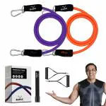 Slovic Resistance Tube for Workout | Exercise Equipment for Home Gym | Resistance Tube Set for Exercise | Workout for Men & Women | With Door Anchor Foam Handles & 30+ Exercises Guide | Heavy Duty